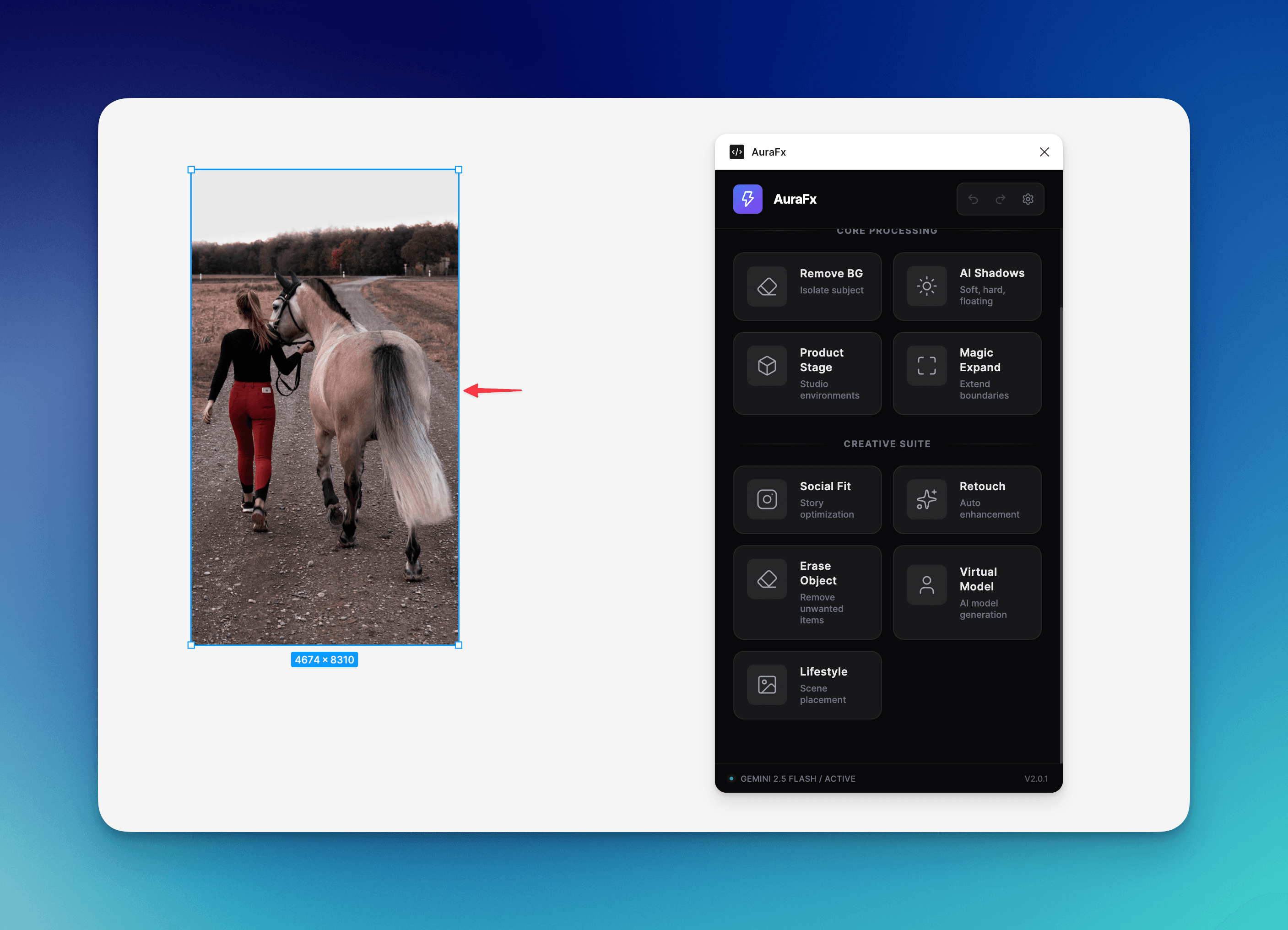 Selecting an image in Figma